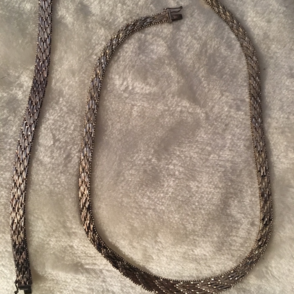 Sterling silver necklace and bracelet